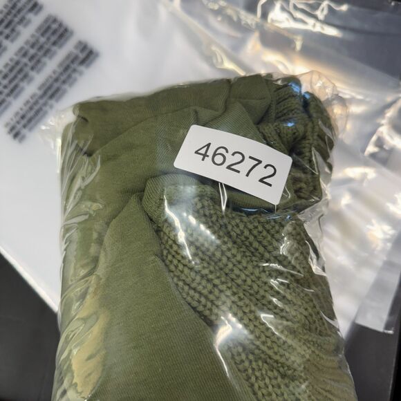 Time And Tru Sweater Pullover Women S Small Green Knit V-Neck Long Sleeve Hooded - Picture 7 of 7